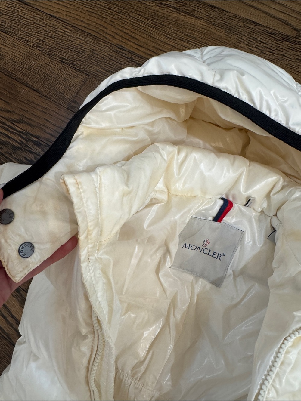 Moncler Cream Infant Puffer Bunting with Hood - Picture 7 of 8